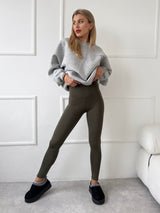 KHAKI ZATEPLENÉ LEGÍNY KOURTNEY