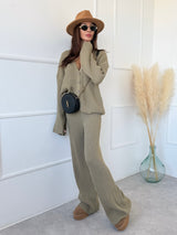 BLEDOOLIVOVÉ ÚPLETOVÉ NOHAVICE LAMELIA