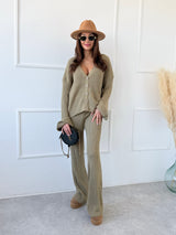 BLEDOOLIVOVÉ ÚPLETOVÉ NOHAVICE LAMELIA