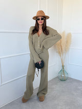 BLEDOOLIVOVÉ ÚPLETOVÉ NOHAVICE LAMELIA