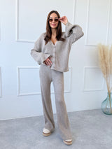 BÉŽOVÉ ÚPLETOVÉ NOHAVICE LAMELIA