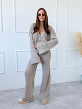 BÉŽOVÉ ÚPLETOVÉ NOHAVICE LAMELIA