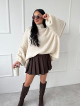 KRÉMOVÝ OVERSIZE SVETER MERRY