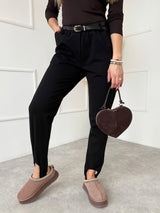 ČIERNE NOHAVICOVÉ KALIOPKY MIREIA S OPASKOM