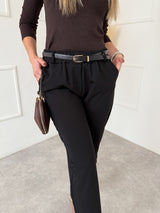 ČIERNE NOHAVICOVÉ KALIOPKY MIREIA S OPASKOM