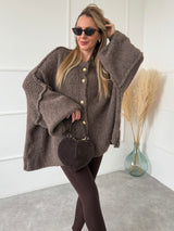 HNEDÝ OVERSIZE KARDIGÁN TELSIE