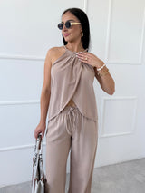 TMAVOBÉŽOVÝ TOP VERONIA