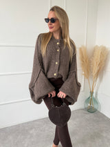 HNEDÝ OVERSIZE KARDIGÁN TELSIE