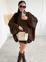 ČOKOLÁDOVÝ OVERSIZE SVETER MERRY