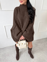 ČOKOLÁDOVÝ OVERSIZE SVETER MERRY