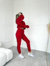 ČERVENÉ TEPLÁKOVÉ NOHAVICE DOREN