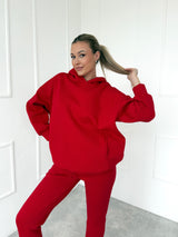 ČERVENÉ PREDĹŽENÁ MIKINA DOREN