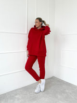 ČERVENÉ PREDĹŽENÁ MIKINA DOREN