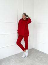 ČERVENÉ TEPLÁKOVÉ NOHAVICE DOREN