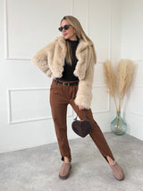 ŠKORICOVÉ NOHAVICOVÉ KALIOPKY MIREIA S OPASKOM