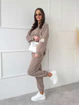 HNEDÉ BAVLNENÉ TEPLÁKOVÉ NOHAVICE SIYA