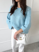 MODRÝ SVETER ISABELLA SO SKRÁTENÝM RUKÁVOM