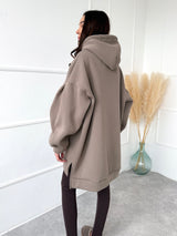 PIESKOVÁ PREDĹŽENÁ MIKINA SUZANNE