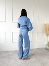 MODRÉ TEPLÁKOVÉ NOHAVICE AMINA