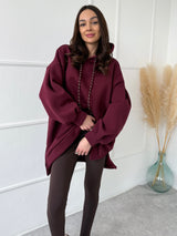 BORDOVÁ PREDĹŽENÁ MIKINA SUZANNE