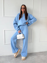 MODRÉ TEPLÁKOVÉ NOHAVICE AMINA