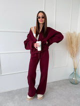 BORDOVÉ TEPLÁKOVÉ NOHAVICE AMINA