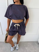 FIALOVÉ TEPLÁKOVÉ ŠORTKY MARETTA