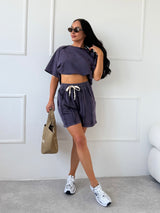 FIALOVÉ TEPLÁKOVÉ ŠORTKY MARETTA