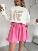 KRÉMOVÁ PREDĹŽENÁ MIKINA LOVE