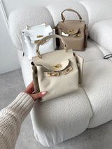 BÉŽOVÁ KOŽENÁ KABELKA HERMA