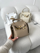 TAUPE KOŽENÁ KABELKA HERMA