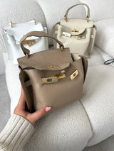 TAUPE KOŽENÁ KABELKA HERMA