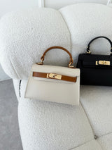 KRÉMOVO-HNEDÁ KOŽENÁ KABELKA BELLE