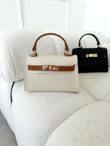 KRÉMOVO-HNEDÁ KOŽENÁ KABELKA BELLE