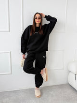 ČIERNE TEPLÁKOVÉ NOHAVICE SELF LOVE