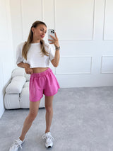 RUŽOVÉ ŠORTKY MEGARA S WASHED EFEKTOM