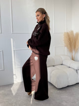 TMAVOHNEDÉ TEPLÁKOVÉ NOHAVICE TANYA