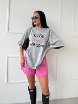 RUŽOVÉ ŠORTKY MEGARA S WASHED EFEKTOM