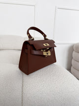 HNEDÁ KOŽENÁ KABELKA BELLE