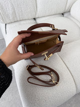 HNEDÁ KOŽENÁ KABELKA BELLE