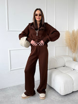 HNEDÉ ÚPLETOVÉ NOHAVICE SILVIANA