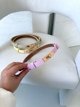 RÚŽOVÝ (PASTELOVÝ) KOŽENÝ RASTÚCI OPASOK TORREN