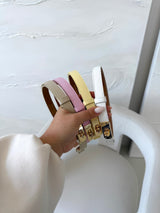 RÚŽOVÝ (PASTELOVÝ) KOŽENÝ RASTÚCI OPASOK TORREN