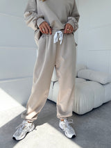 BÉŽOVÉ TEPLÁKOVÉ NOHAVICE CAMERON