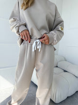 BÉŽOVÉ TEPLÁKOVÉ NOHAVICE CAMERON