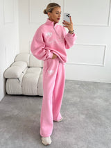 RUŽOVÉ TEPLÁKOVÉ NOHAVICE TANYA