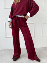 BORDOVÉ TEPLÁKOVÉ NOHAVICE RUMYA