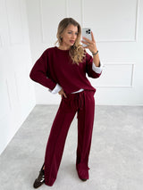 BORDOVÉ TEPLÁKOVÉ NOHAVICE RUMYA