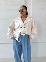 BIELA KOŽENKOVÁ BUNDA NIAS