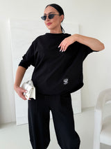 ČIERNE BAVLNENÉ TRIČKO NYANÉ